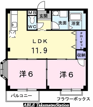 エルディム北山の物件間取画像